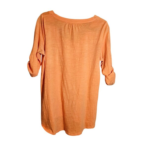 J. Jill Woman Orange Tunic Top Size Medium Casual Comfort Resortwear Minimalist - Picture 9 of 12